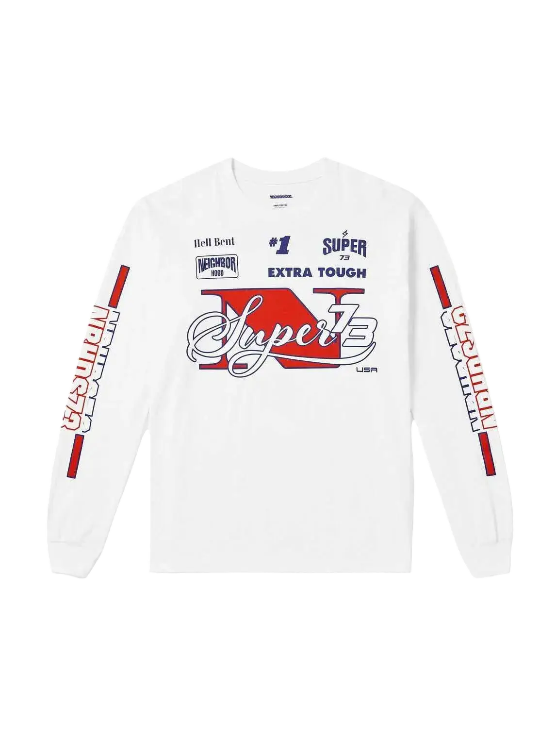 Neighborhood x Super 73 Long Sleeve Tee White - L