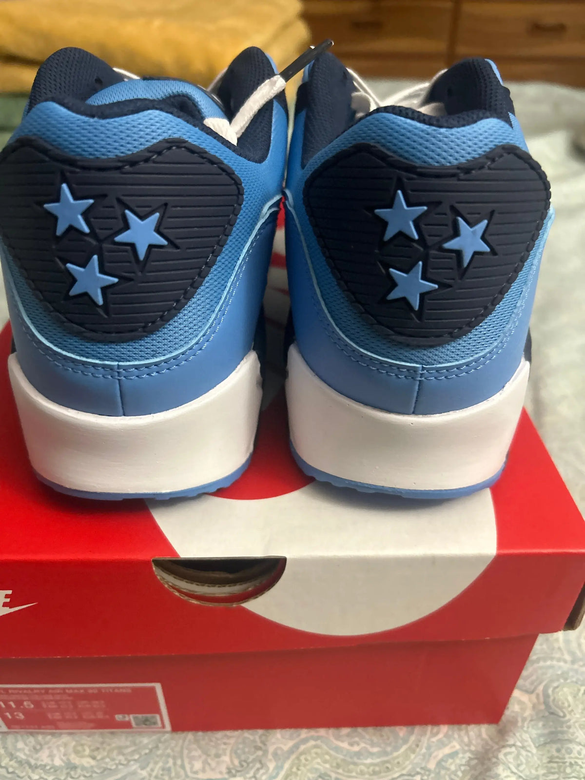 Nike Air Max 90 Tennessee Titans Coast/White Size 11.5