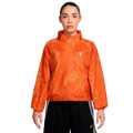 Nike kobe women’s lightweight woven jacket in safety orange snakeskin pattern with a white chest logo
