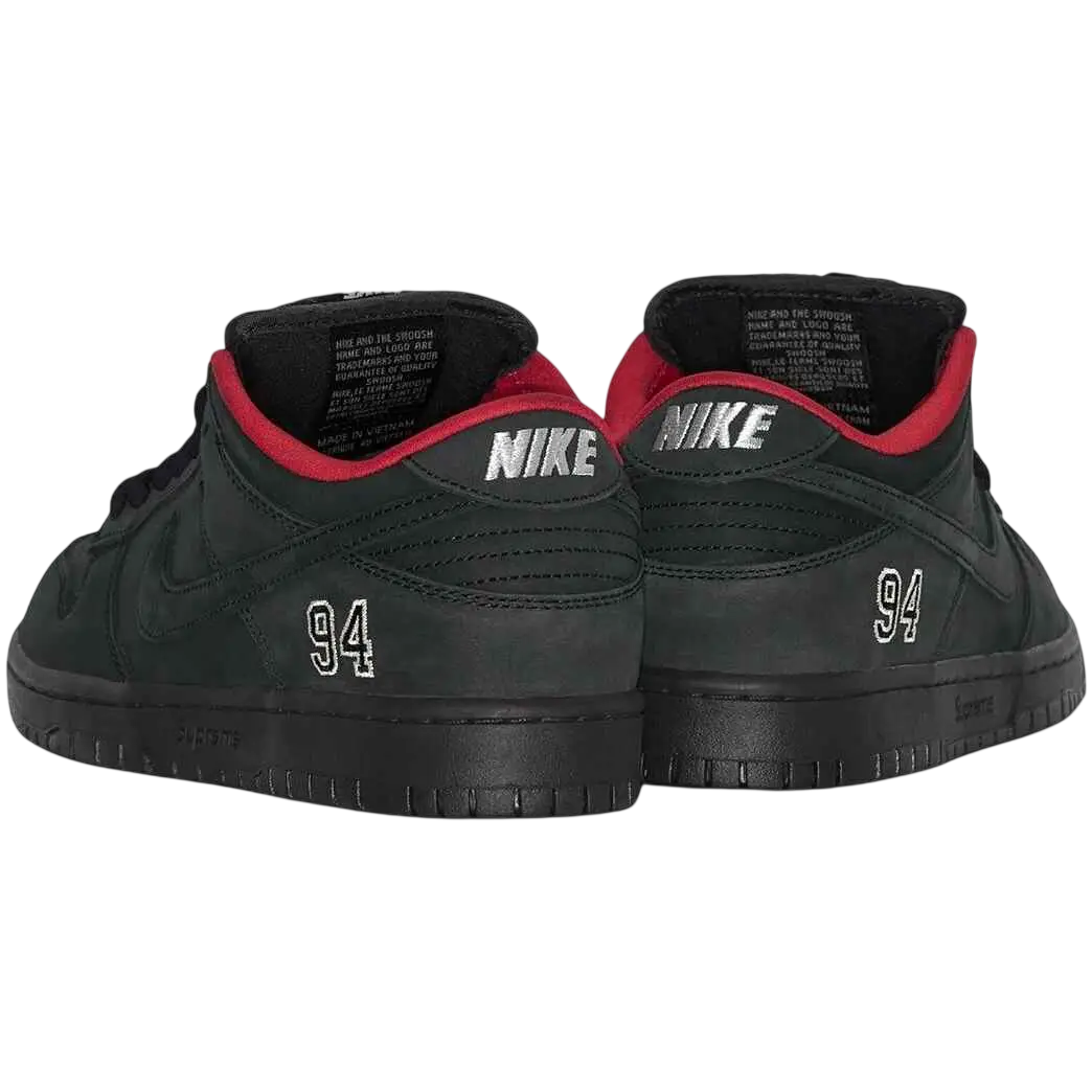 Nike SB Dunk Low OG QS Supreme 94 Black - 9.5 - Footwear