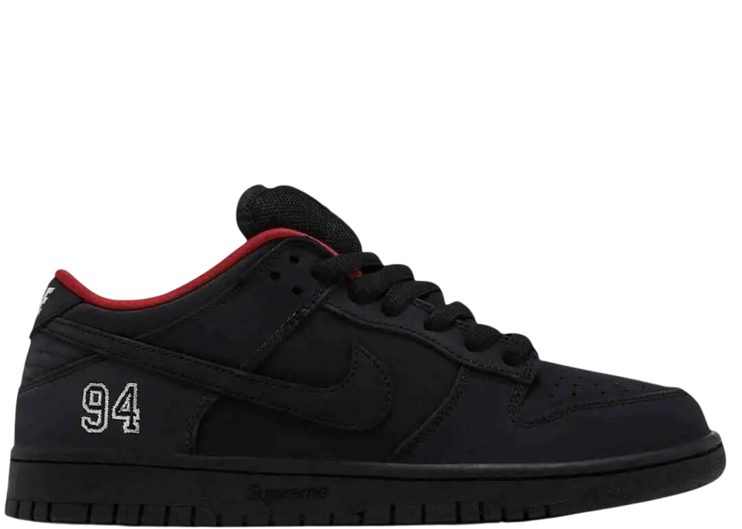 Nike SB Dunk Low OG QS Supreme 94 Black - 9.5 - Footwear