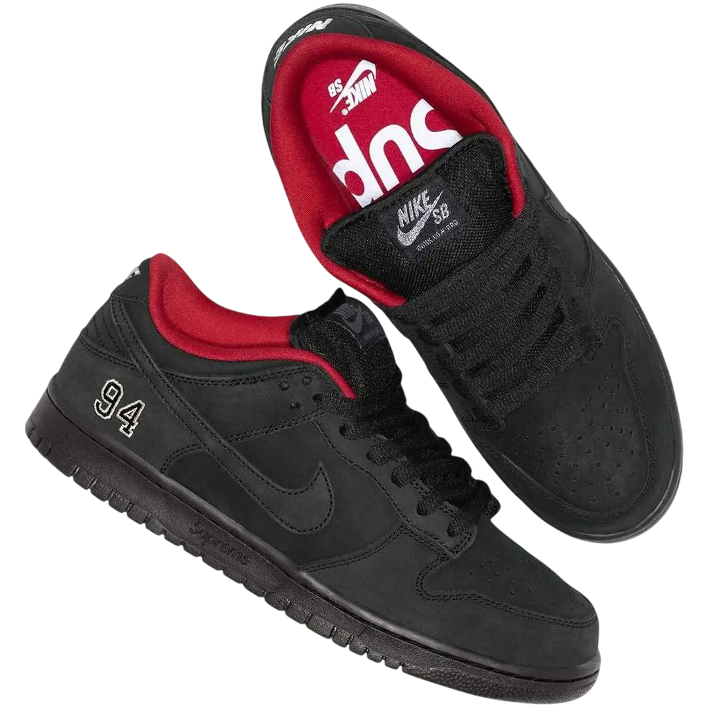 Nike SB Dunk Low OG QS Supreme 94 Black - 9.5 - Footwear