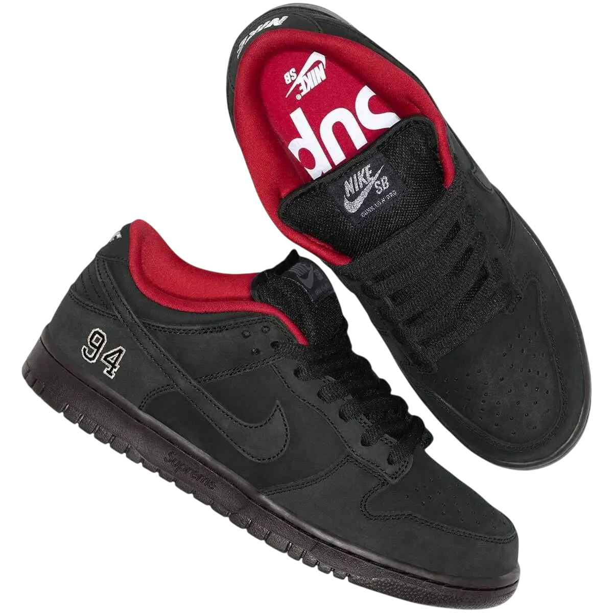 Nike SB Dunk Low OG QS Supreme 94 Black - 9.5 - Footwear