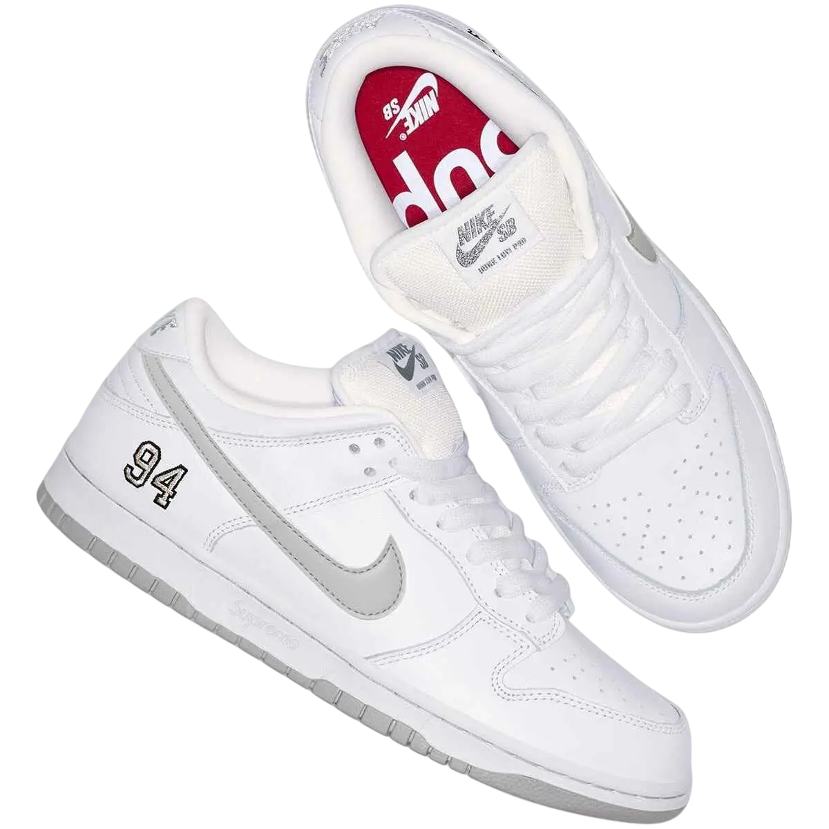 Nike SB Dunk Low OG QS Supreme 94 White - 9 - Footwear