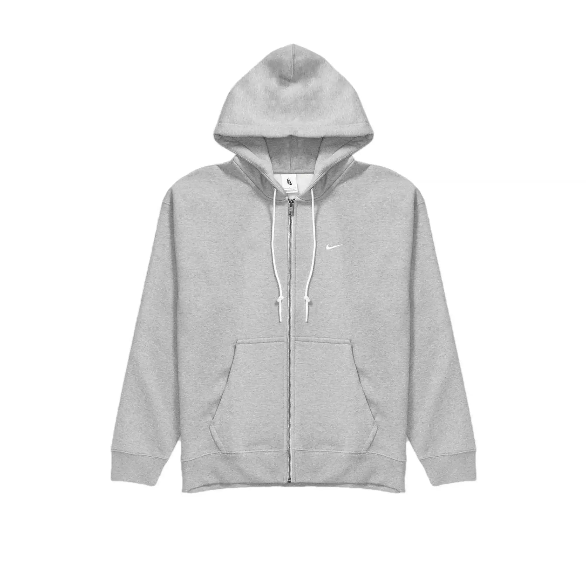 Nike Solo Swoosh Zip Up Hoodie Grey - M