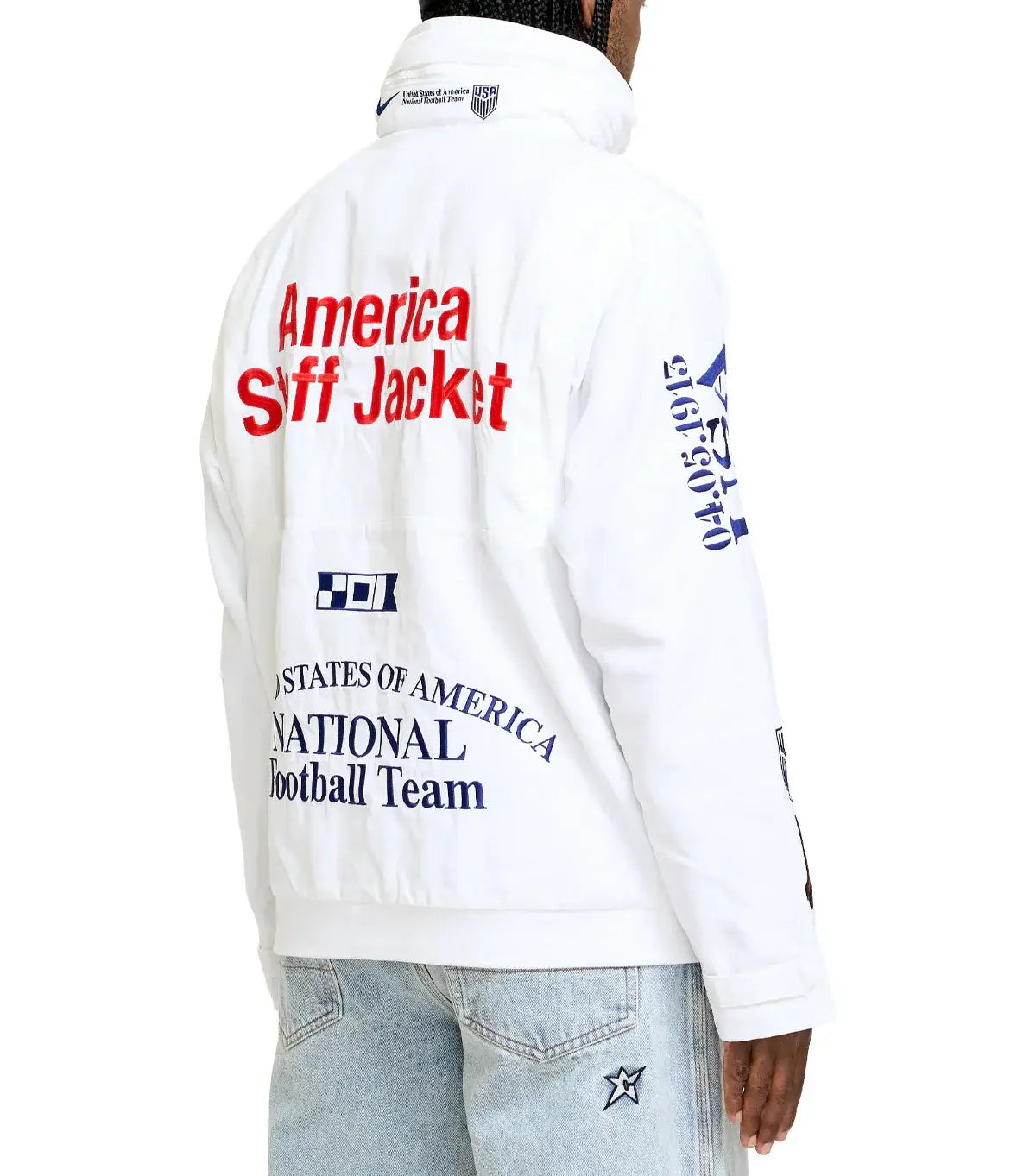 Nike USA x VAA Woven Staff Jacket White/Royal Blue Medium