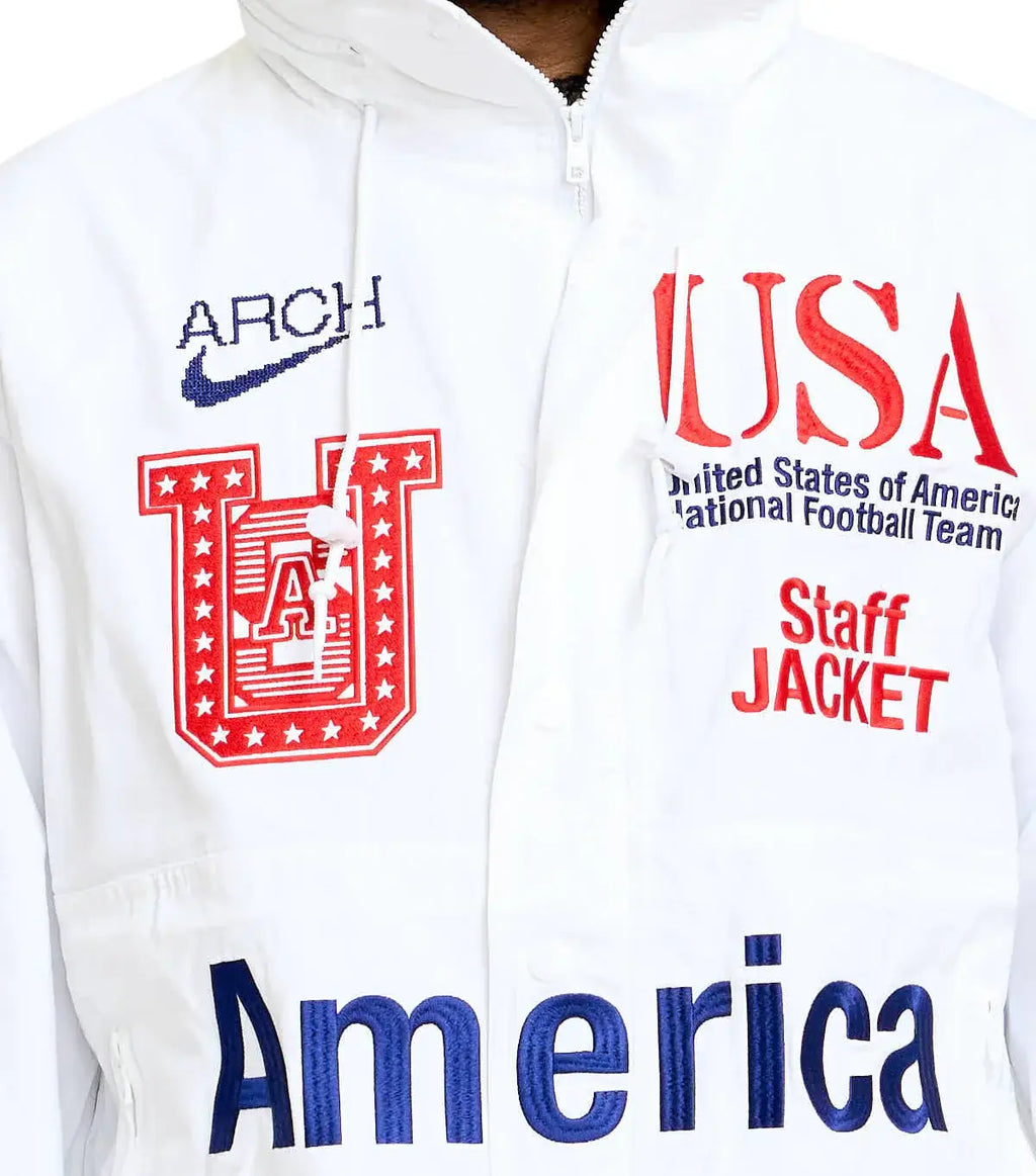 Nike USA x VAA Woven Staff Jacket White/Royal Blue Medium