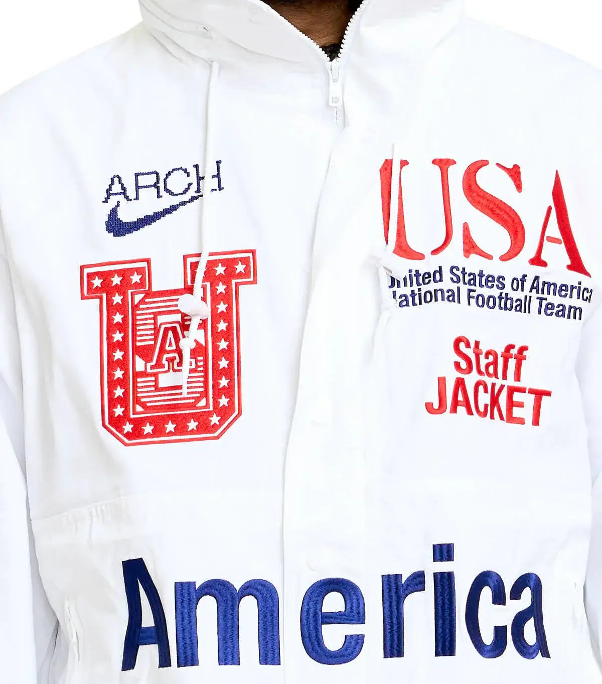 Nike USA x VAA Woven Staff Jacket White/Royal Blue Medium