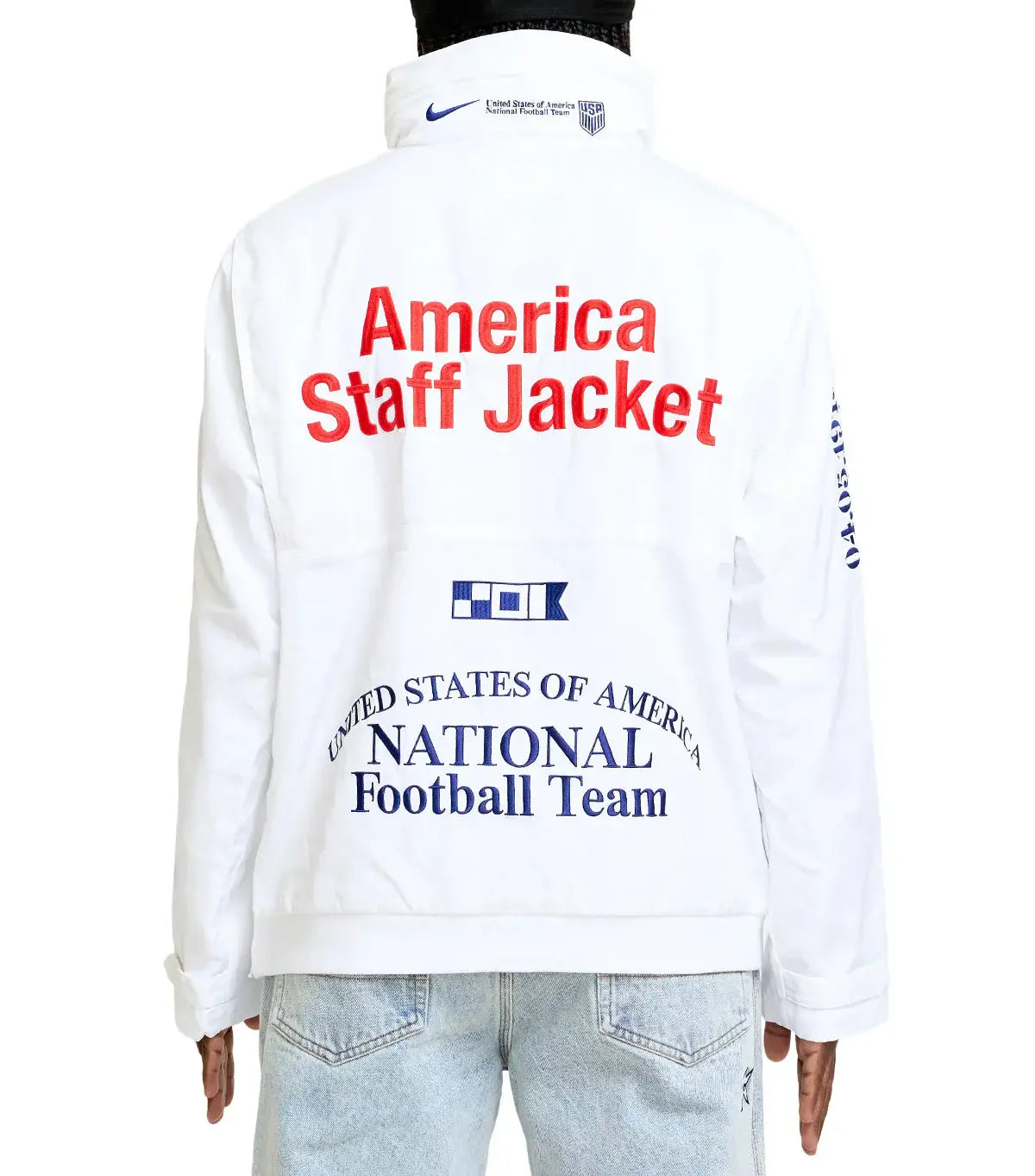Nike USA x VAA Woven Staff Jacket White/Royal Blue Medium