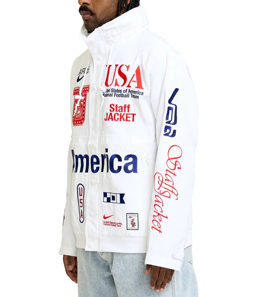 Nike USA x VAA Woven Staff Jacket White/Royal Blue Medium