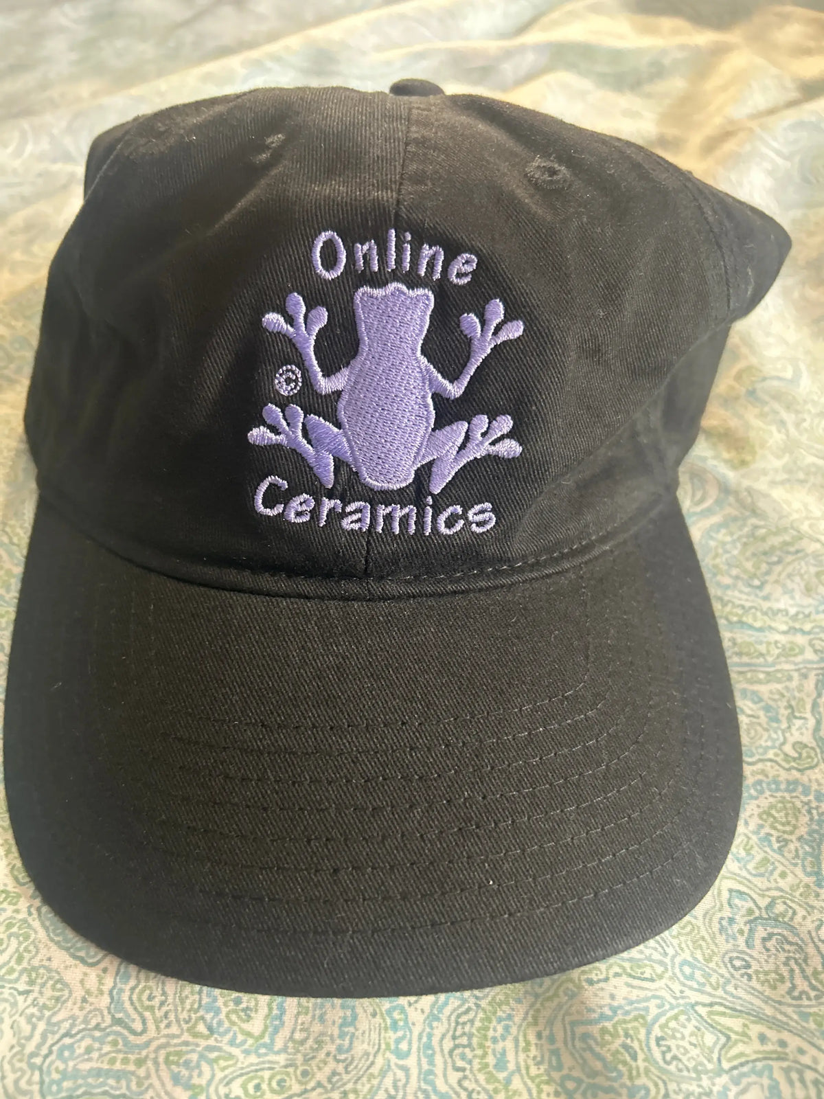 Online Ceramics Frog Logo Strapback Hat Black