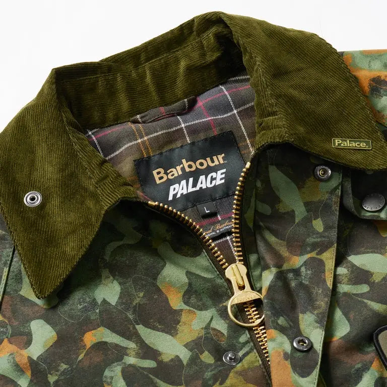 Palace Barbour Bedale Casual Jacket Kelp Forest Camo w/Matching Hat - L