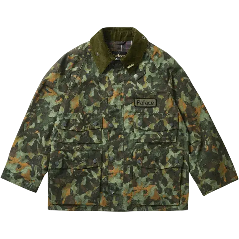 Palace Barbour Bedale Casual Jacket Kelp Forest Camo w/Matching Hat - L