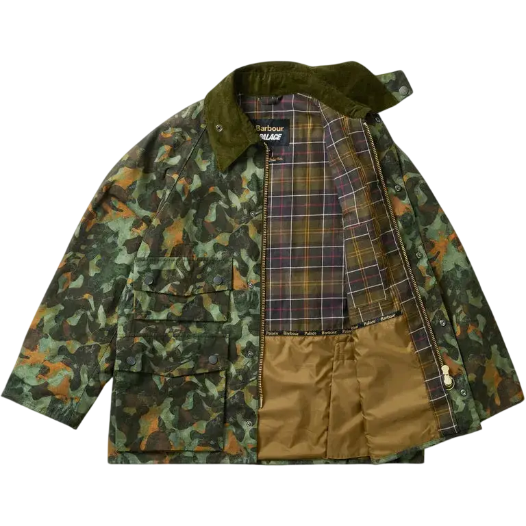 Palace Barbour Bedale Casual Jacket Kelp Forest Camo w/Matching Hat - L