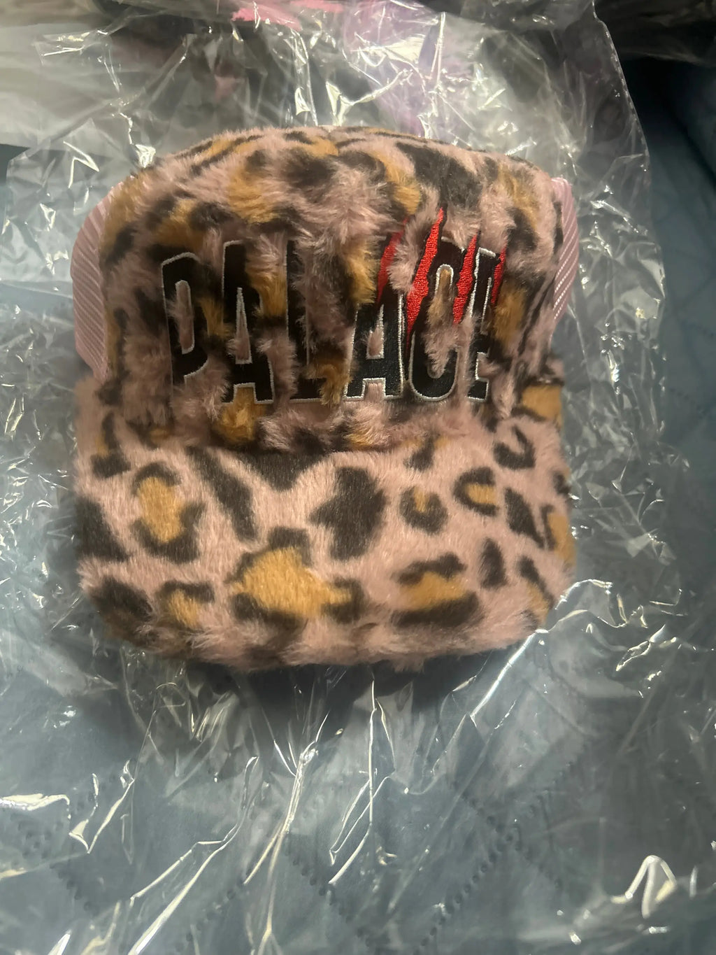 Palace Claw Furry Trucker Pink Leopard