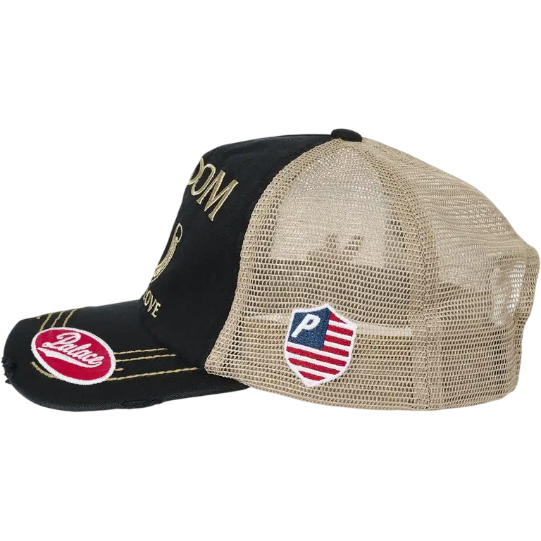 Palace Freedom Distressed Trucker Hat Black - One size