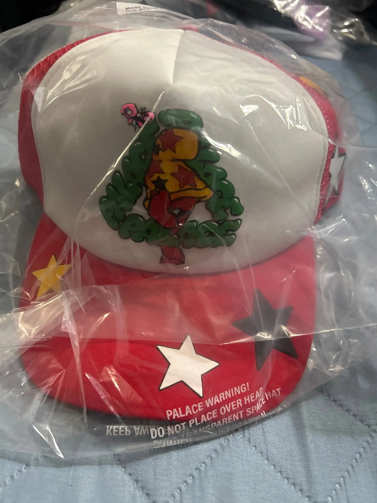 Palace Mark Bode Trucker Cap Red