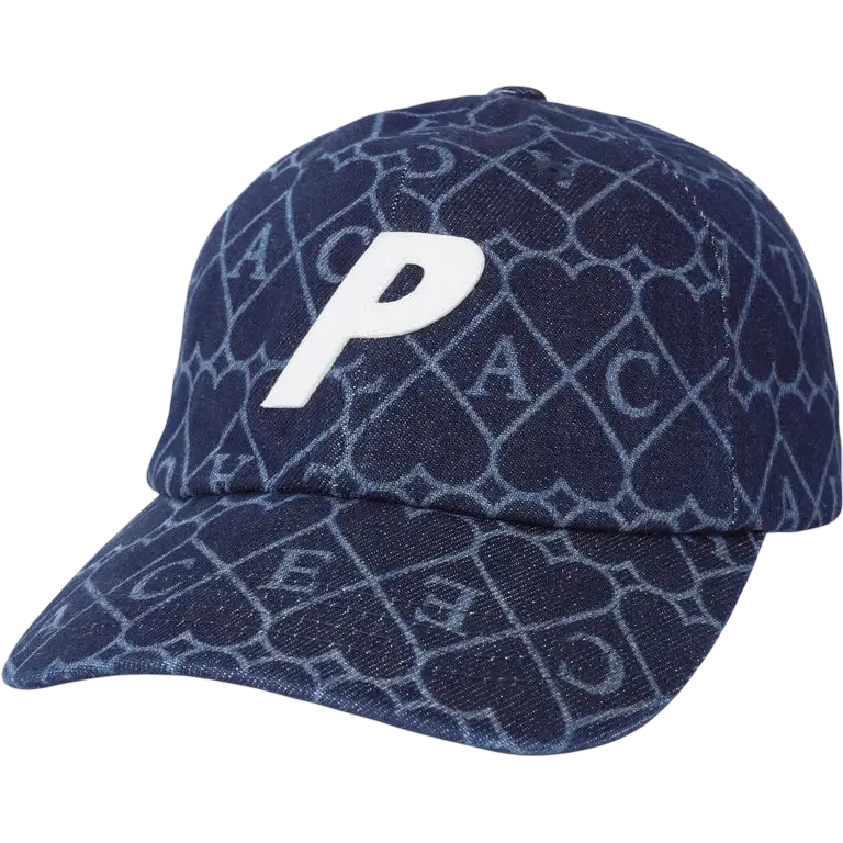 Palace P 6-Panel Indigo Heart - One size