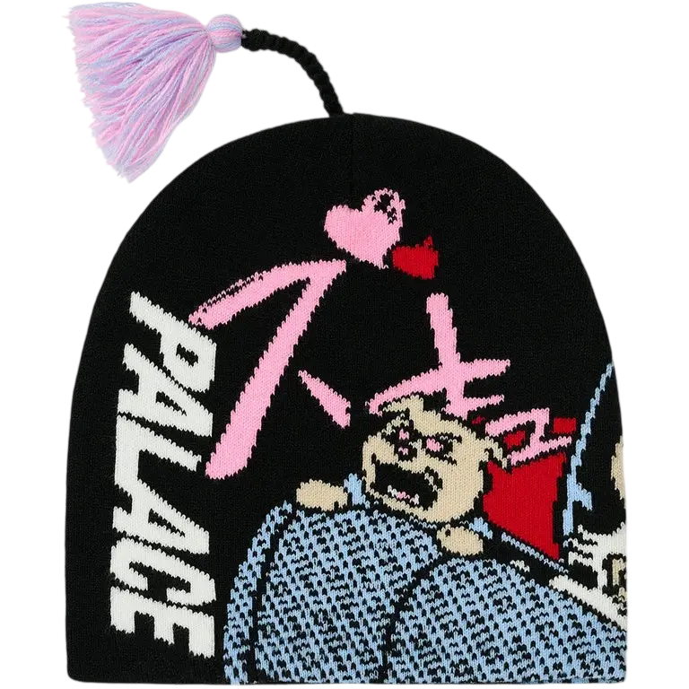 Palace Rear View Nein Cuff Beanie Black - One size