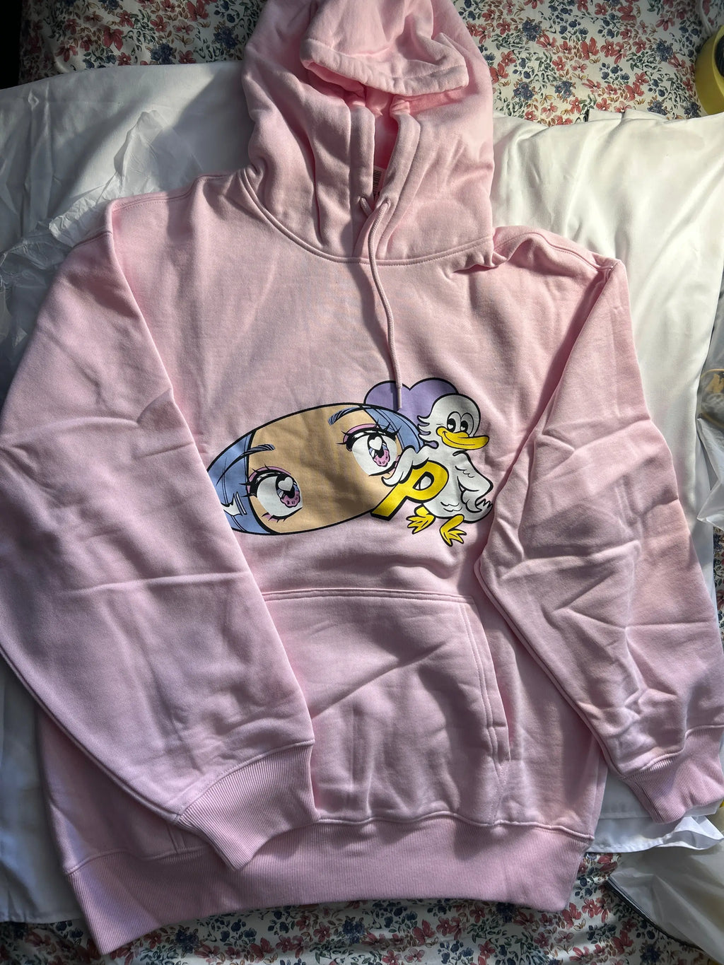 Palace Rear View Pullover Hoodie Pink Medium