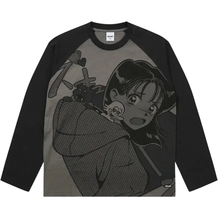 Palace Rear View Raglan Long Sleeve Black - M