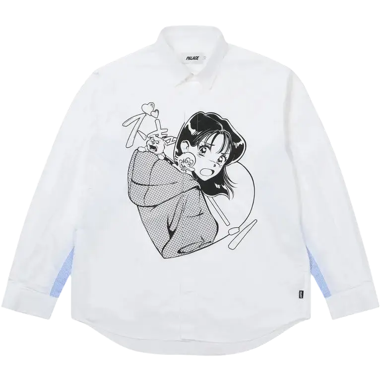 Palace Rearview Button Up Long Sleeve White - M