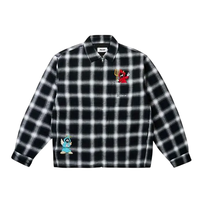 Palace Right and Wrong Zip Up Shirt Black - M