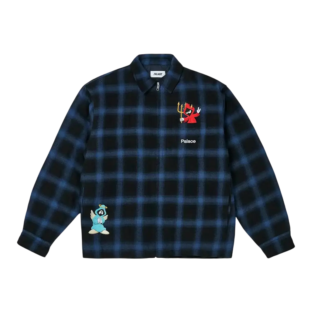 Palace Right and Wrong Zip Up Shirt Navy - M