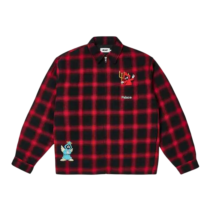 Palace Right and Wrong Zip Up Shirt Red