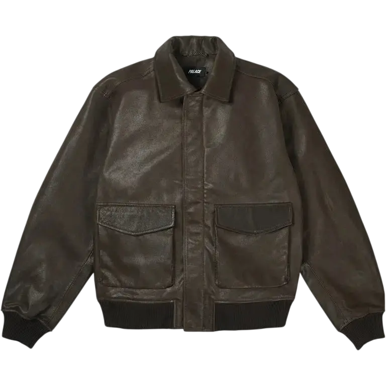 Palace Susanoo Leather Flight Jacket Brown - M