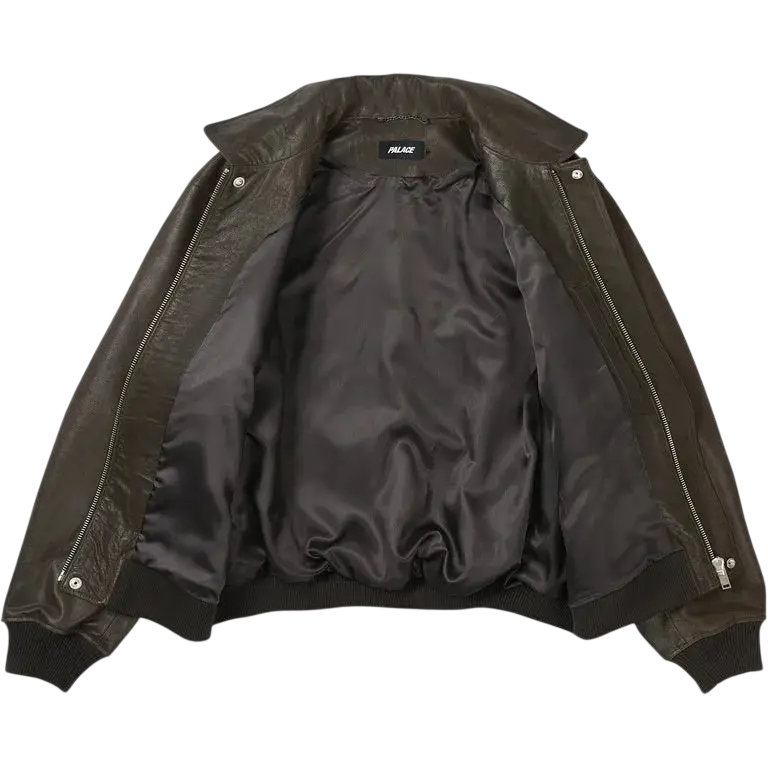 Palace Susanoo Leather Flight Jacket Brown - M