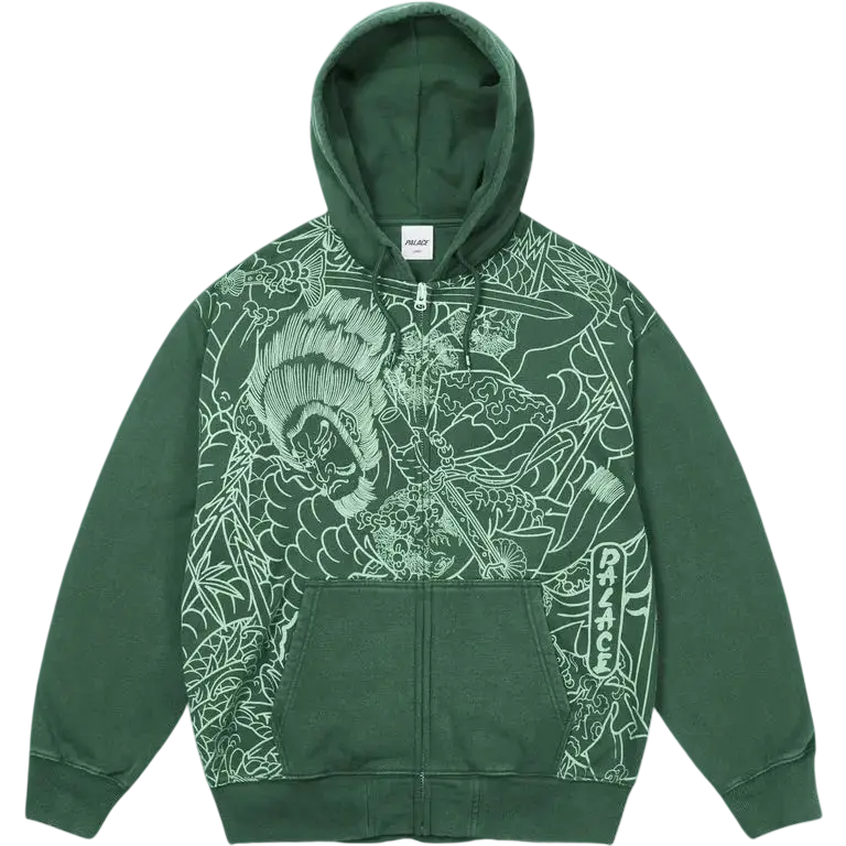 Palace Susanoo Zip-Up Hoodie Green - M