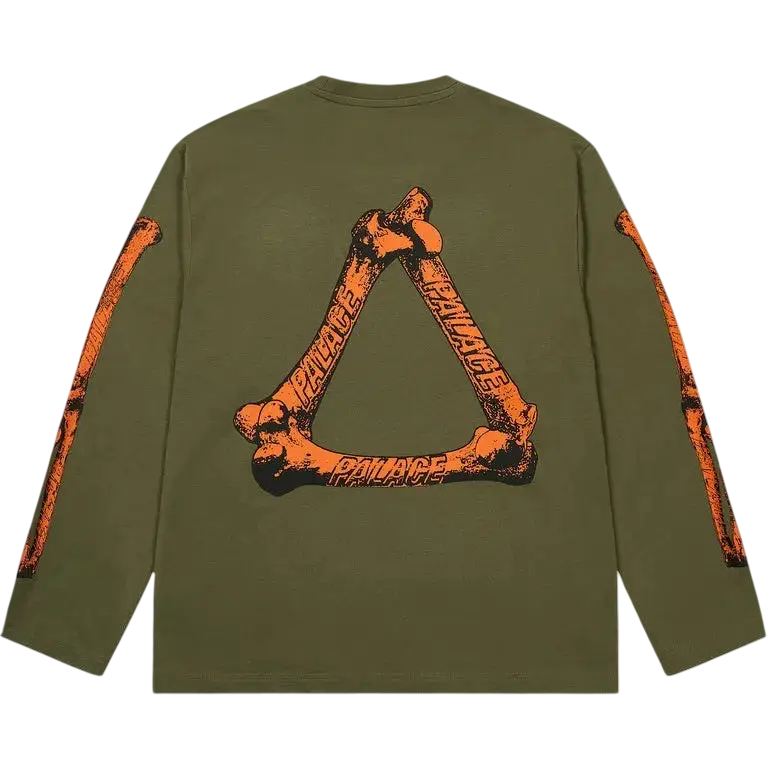 Palace Tri-Bone Long Sleeve Tee Deep Green - M