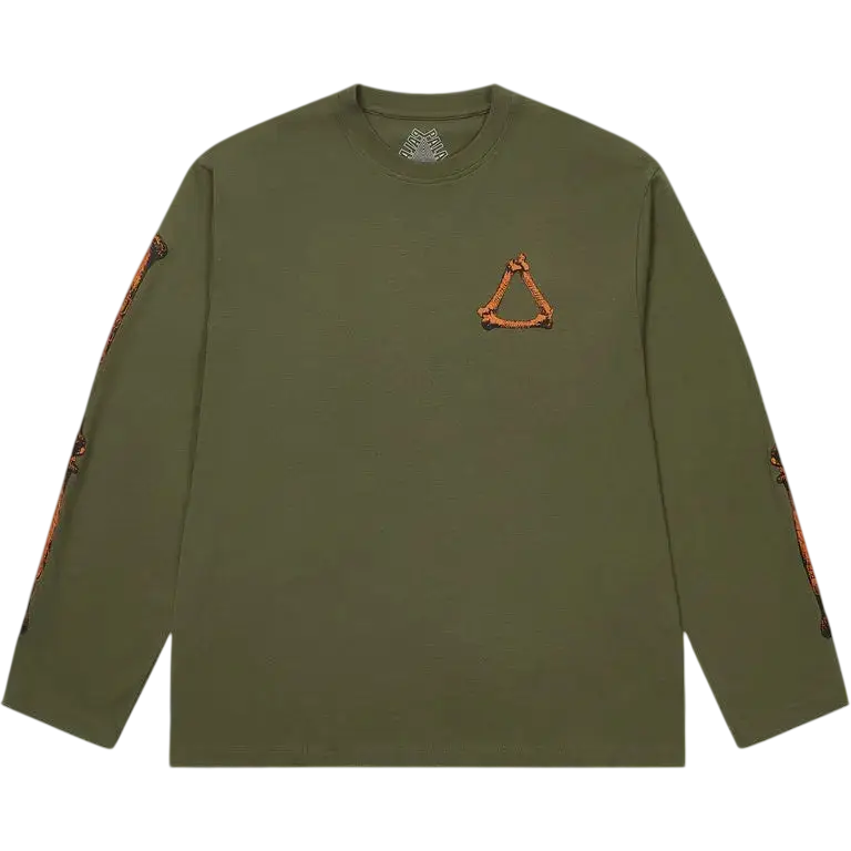 Palace Tri-Bone Long Sleeve Tee Deep Green - M