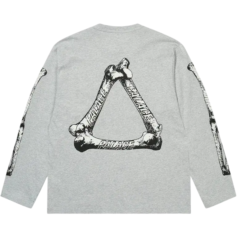 Palace Tri-Bone Long Sleeve Tee Grey - M