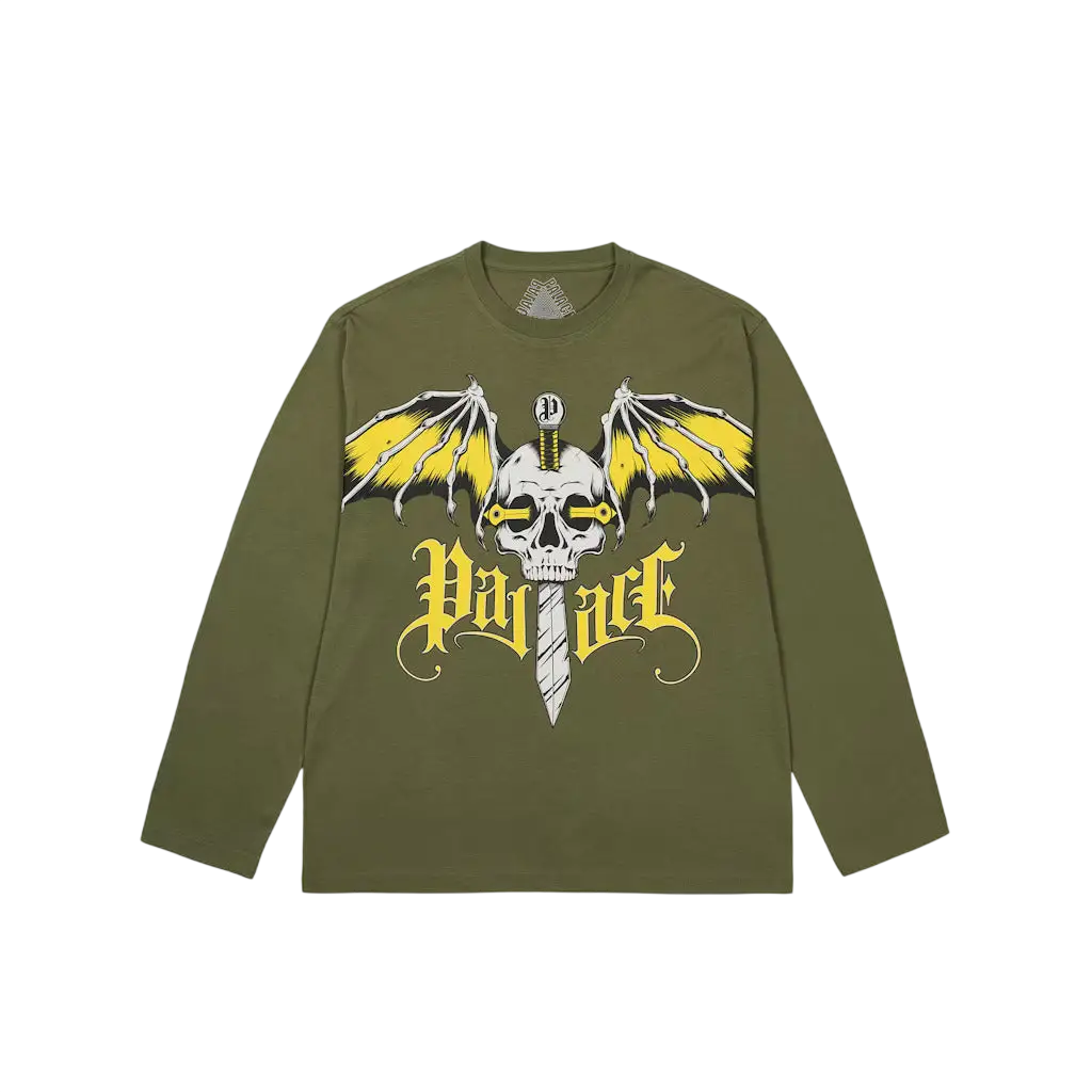 Palace Wingspan Long Sleeve T-Shirt Deep Green - M