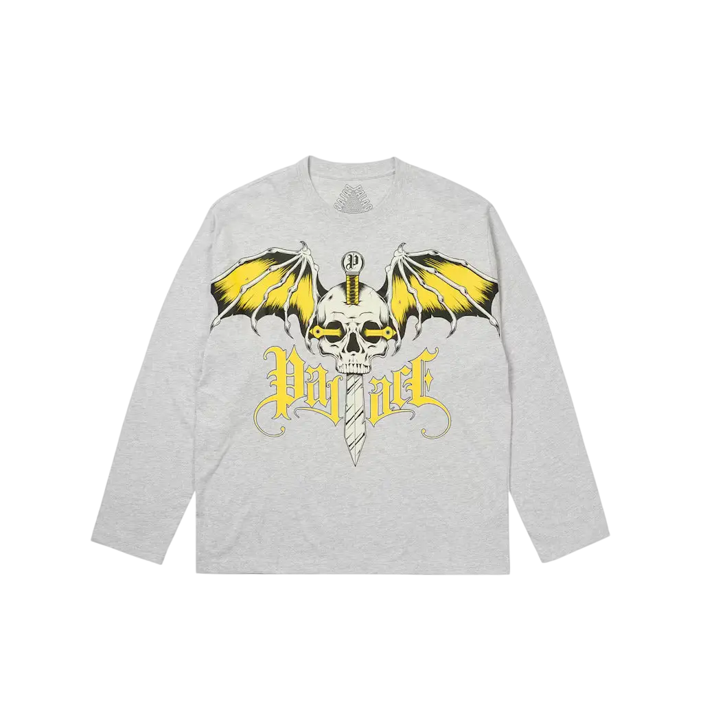 Palace Wingspan Long Sleeve T-Shirt Grey - M