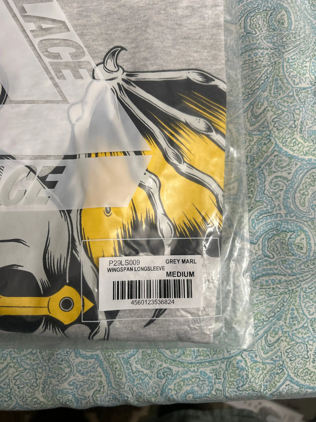 Palace Wingspan Long Sleeve T-Shirt Grey Medium