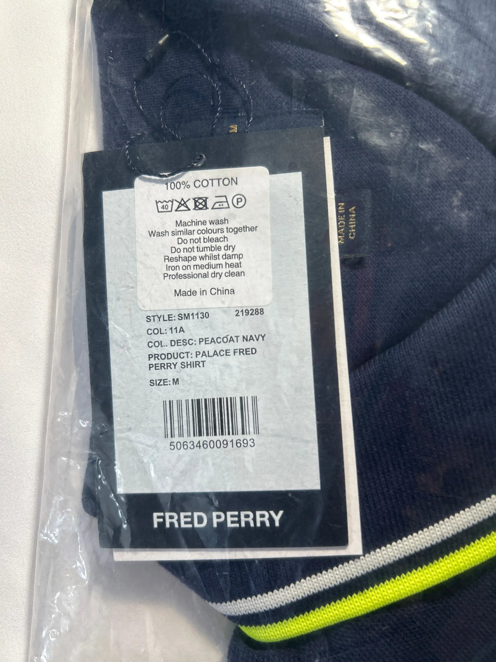 Palace x Fred Perry Polo Navy Medium