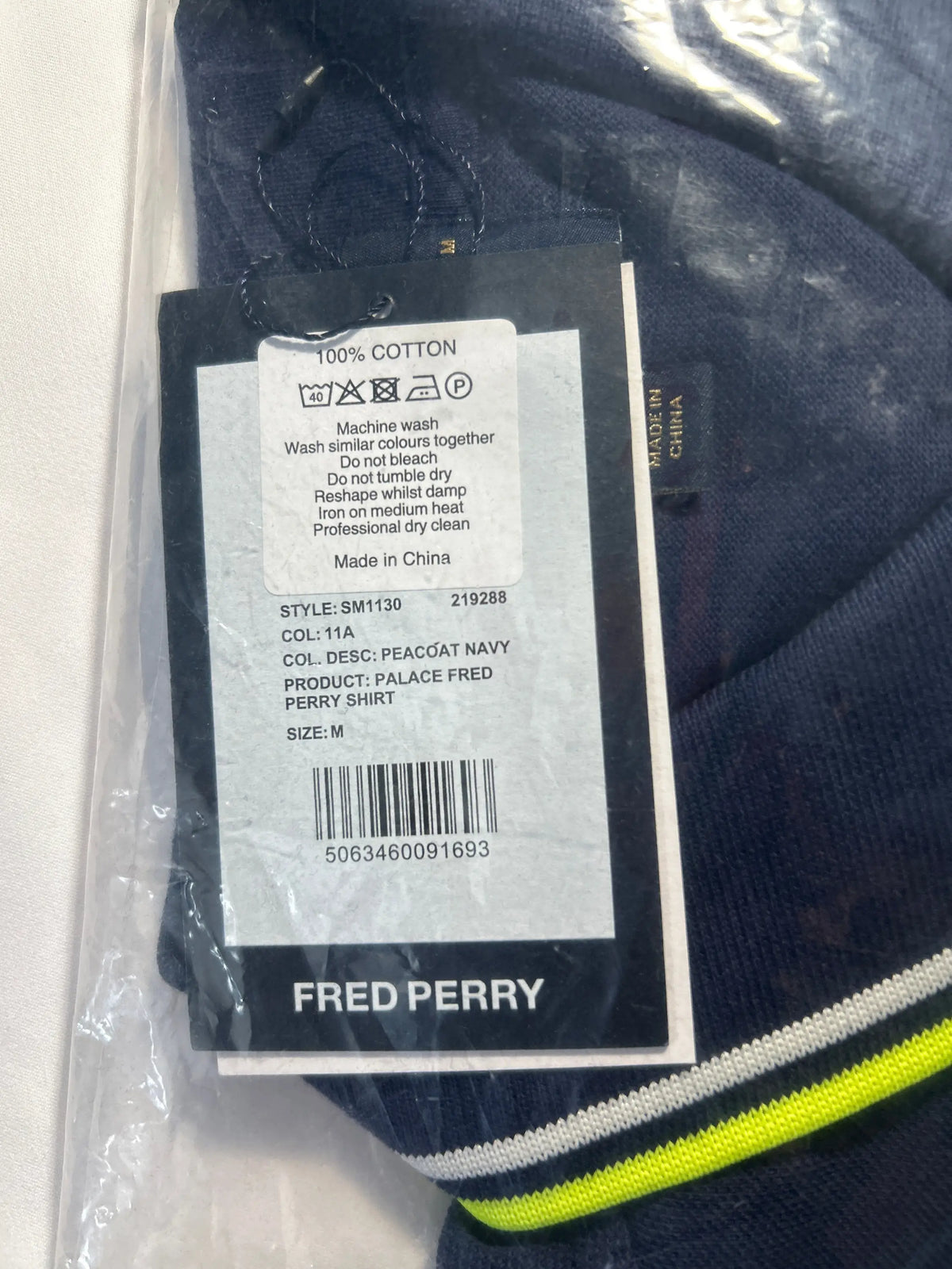 Palace x Fred Perry Polo Navy Medium