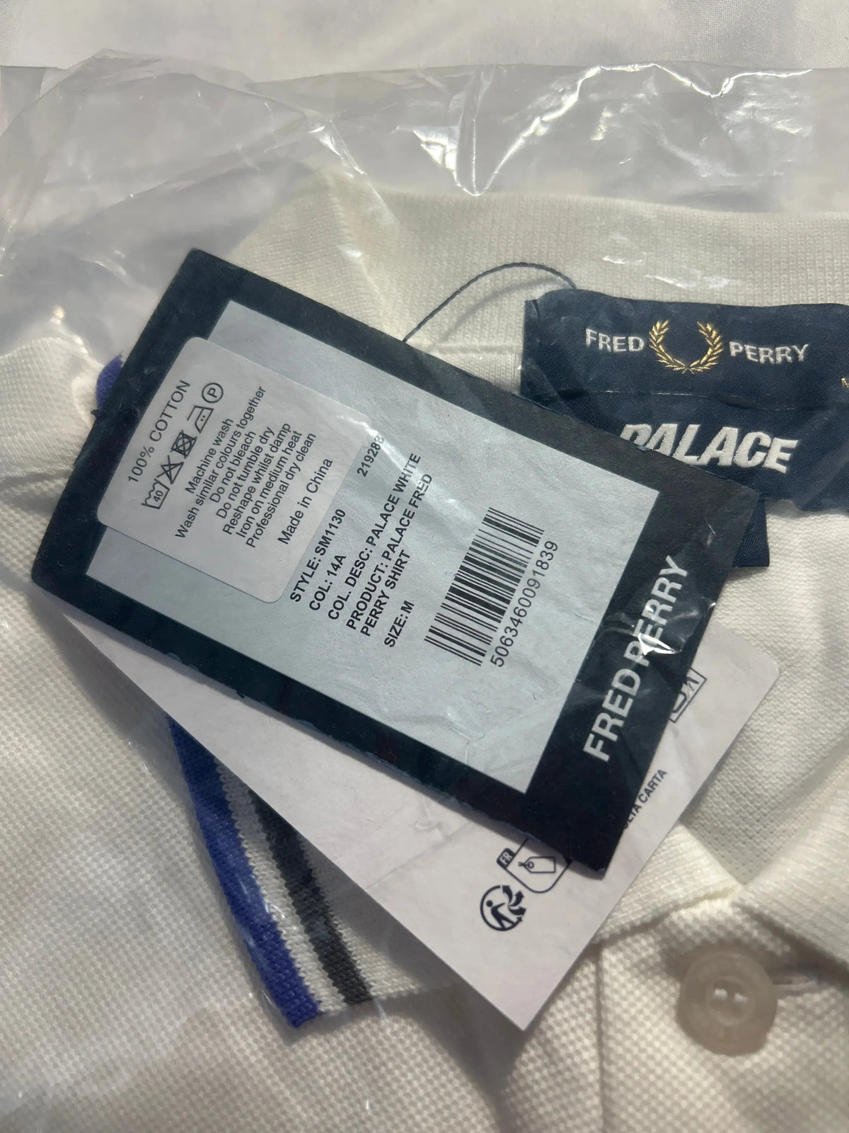 Palace x Fred Perry Polo White Medium