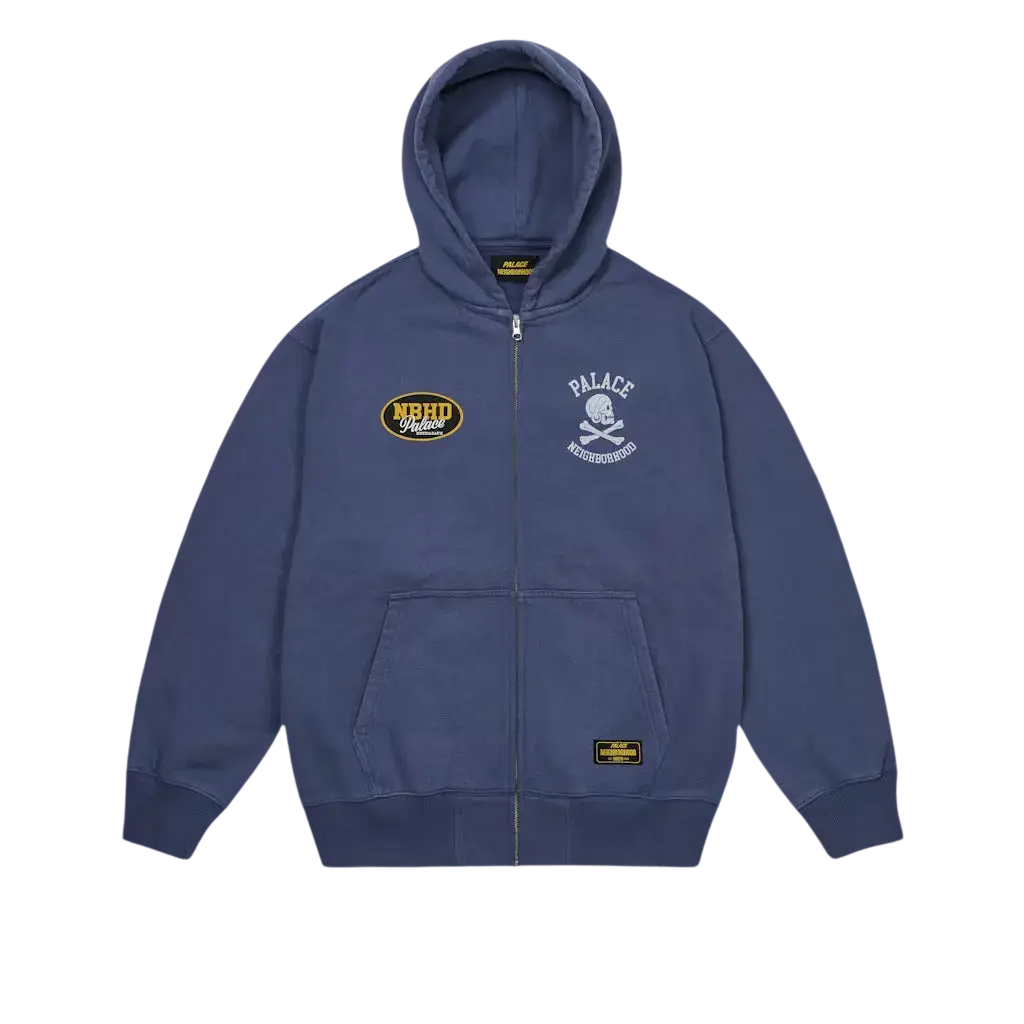 Palace x Neighborhood Skull Zip Hood Navy - L