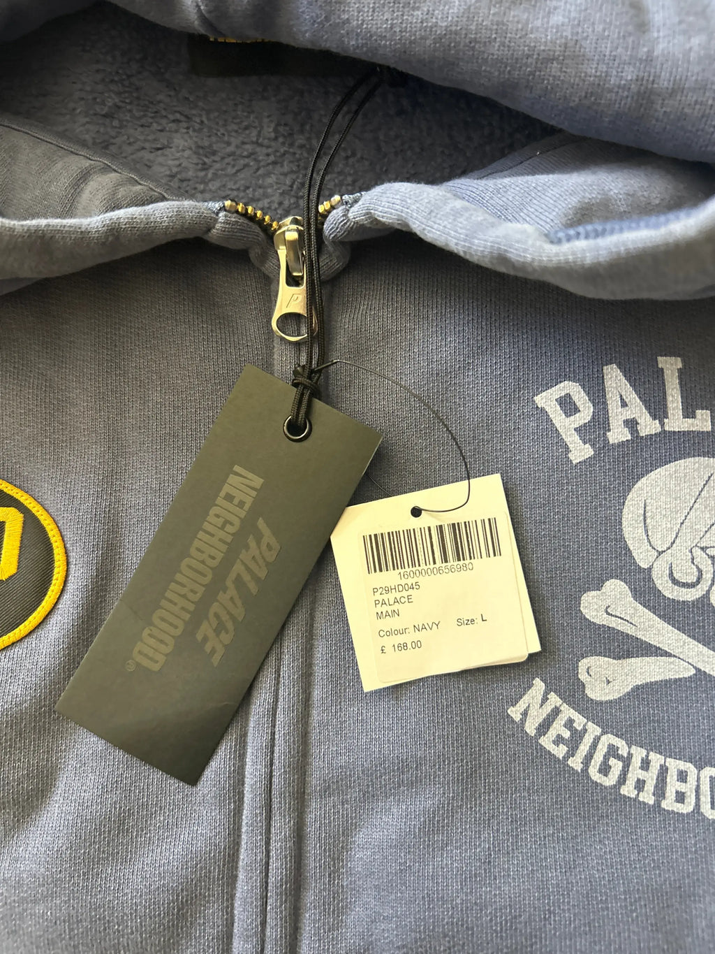Palace x Neighborhood Skull Zip Hood Navy Large