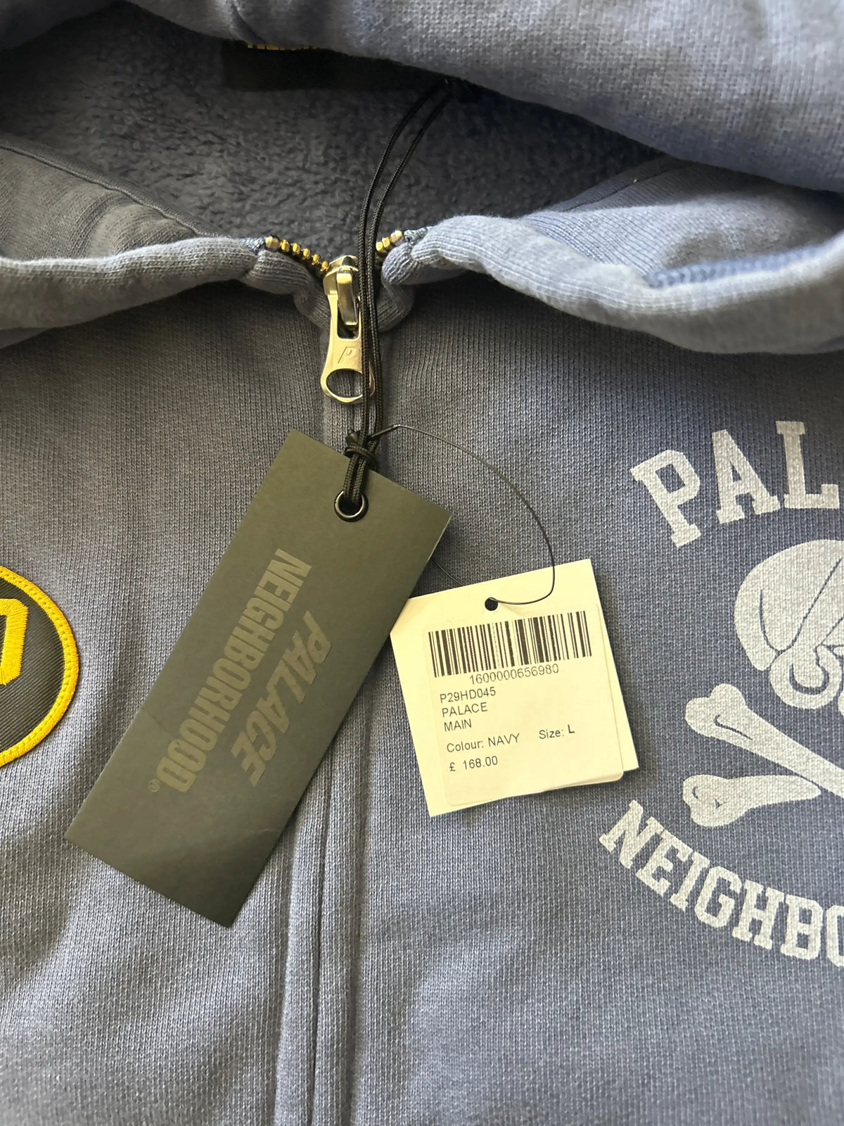 Palace x Neighborhood Skull Zip Hood Navy Large