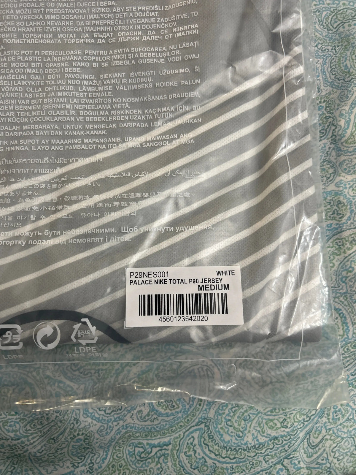 Palace x Nike Total P90 Jersey White Medium