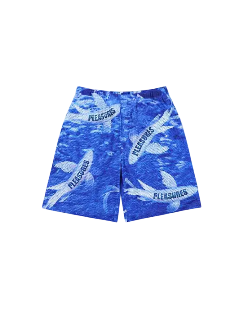 Pleasures Koi Mesh Shorts Blue - M