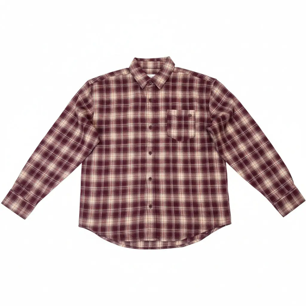 Politics Canyon Flannel Shirt Rosewood - Shirts