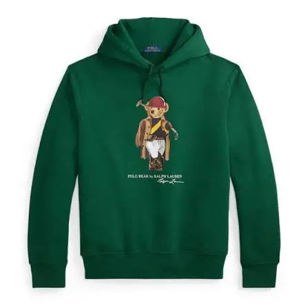 Polo Ralph Lauren Novelty Society Bear Pullover Hoodie Forest Green Medium