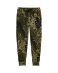 Olive green tropical leaf and flower patterned polo ralph lauren palm-camo double-knit jogger pants with drawstring waistband