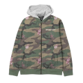 Primitive osaka camo bomber jacket camo zip-up hoodie in camouflage with pink cherry blossoms and white-lined hood